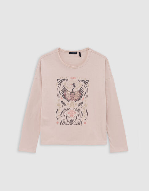 Roze meisjes-T-shirt met gouden details - IKKS