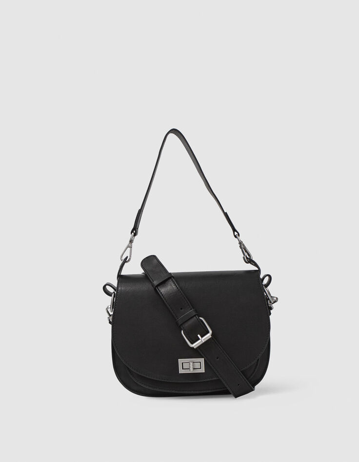 Sac besace The Waiter noir en cuir Femme-1