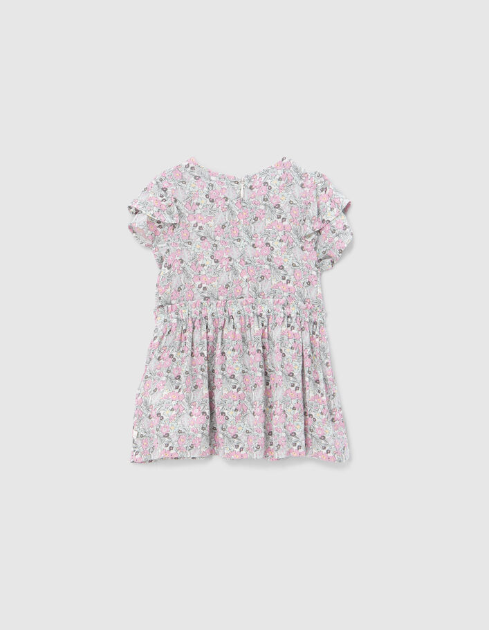 Baby girls’ khaki LENZING™ ECOVERO™ dress, little flowers - IKKS