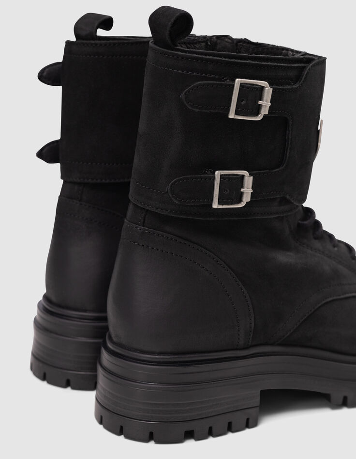 Ranger Botas de piel nobuk negro Línea 111 Mujer-5