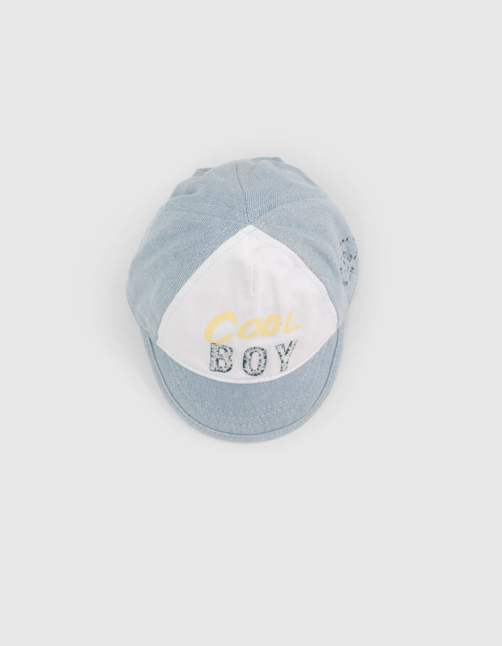 Baby boys’ blue cap with embroidered slogan - IKKS
