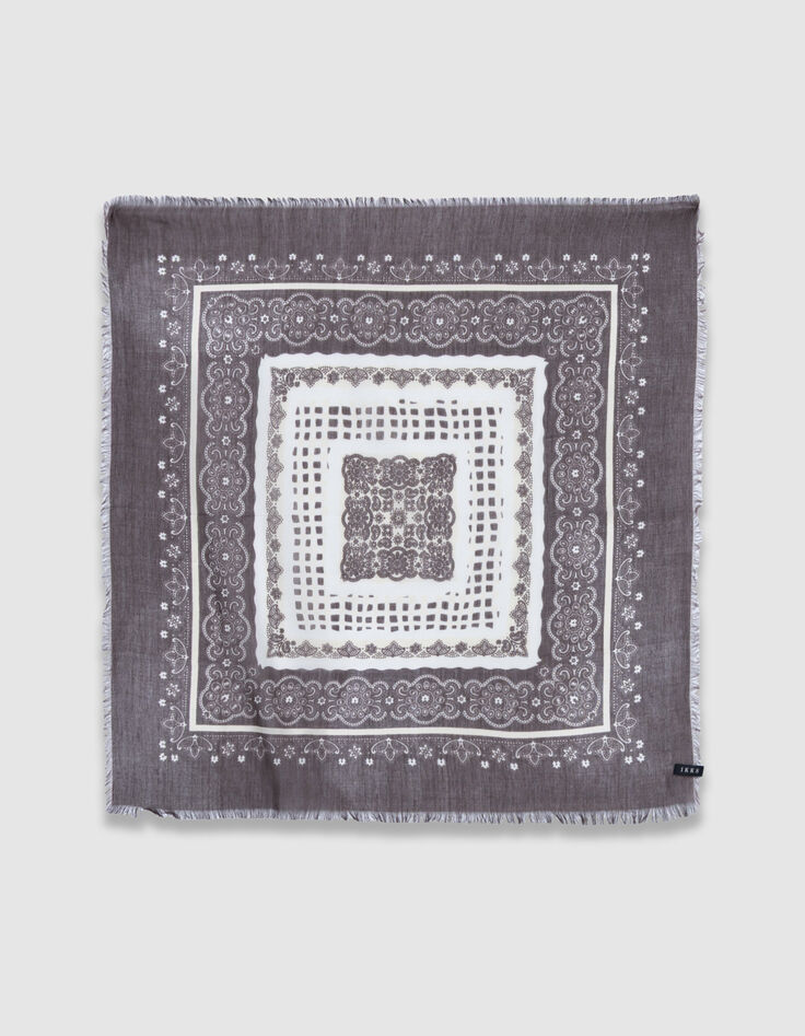 Pa&ntilde;uelos bandana cuadrados caqui estrellas y marr&oacute;n Mujer-2