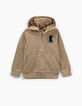 Middenbeige vest ritszakken jongens -3