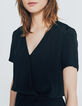Combinaison viscose Ecovero® longue noire nouée dos femme-4