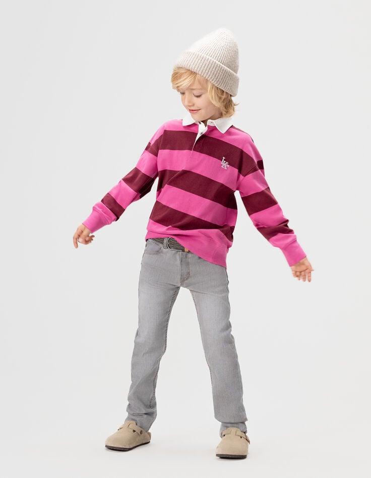 Boys’ grey SLIM jeans with woven belt-4 Boys’ grey SLIM jeans with woven belt-4