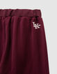 Pantalon de jogging bordeaux rayures blanches fille-5