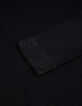Pull encolure V noir 100% laine Femme-8