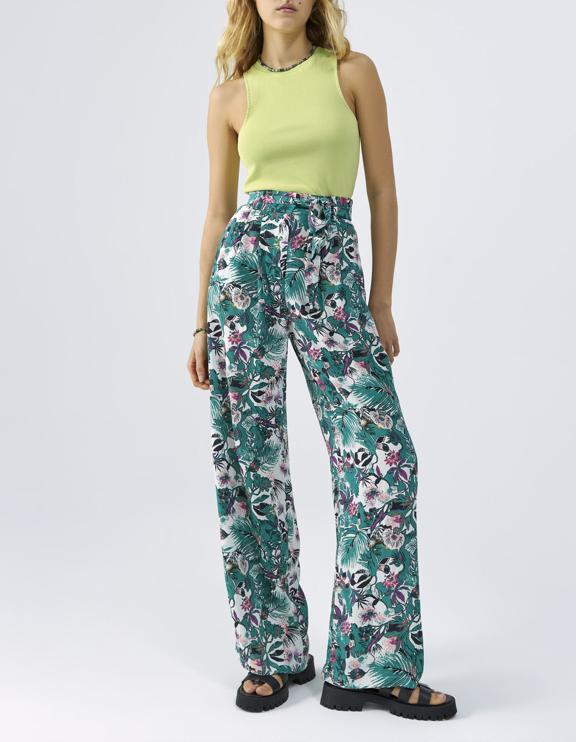 Debardeur pistache cotele a emmanchures americaines Femme IKKS