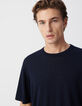 Men’s navy pure wool knit T-shirt-4