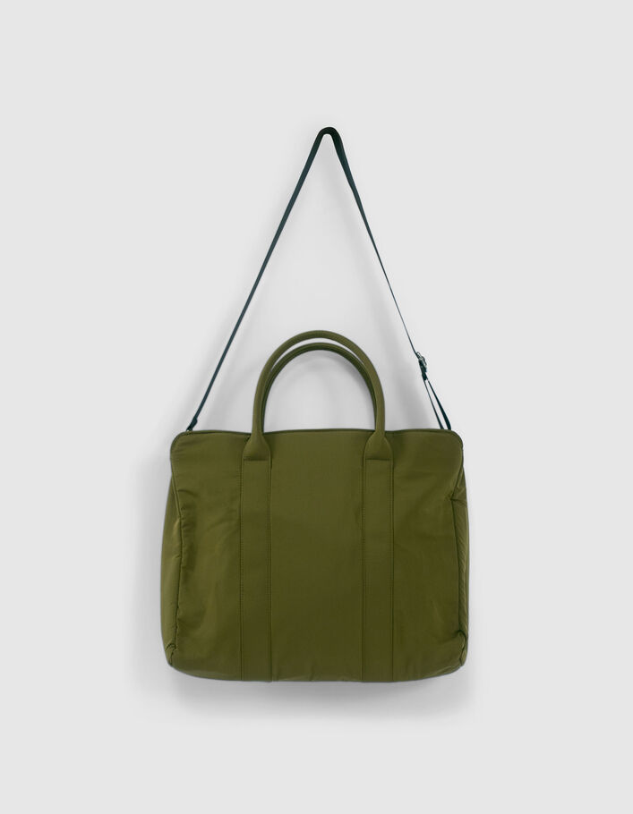 Kaki shopper visgraatdoorstikking meisjes-2