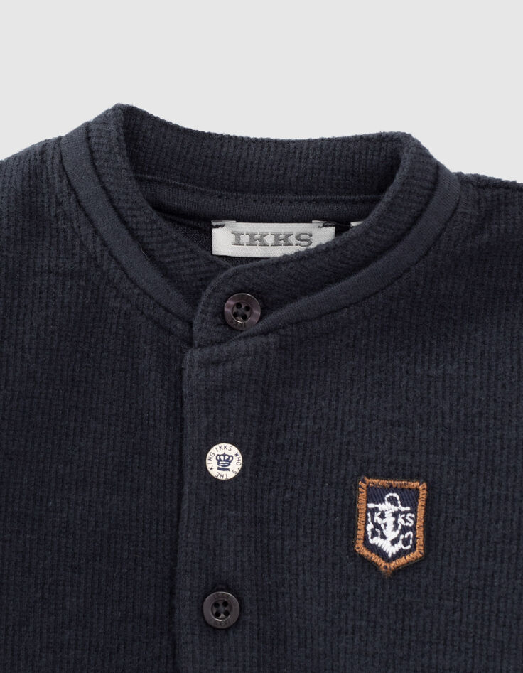 Polo navy nido de abeja bandera espalda bebé niño -2