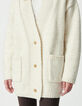 Ecru Damen-Strickjacke, goldfarbener Lurex Loose-Fit-5