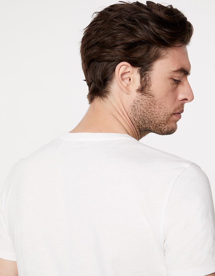 Men’s off-white T-shirt with skull drawing-6
