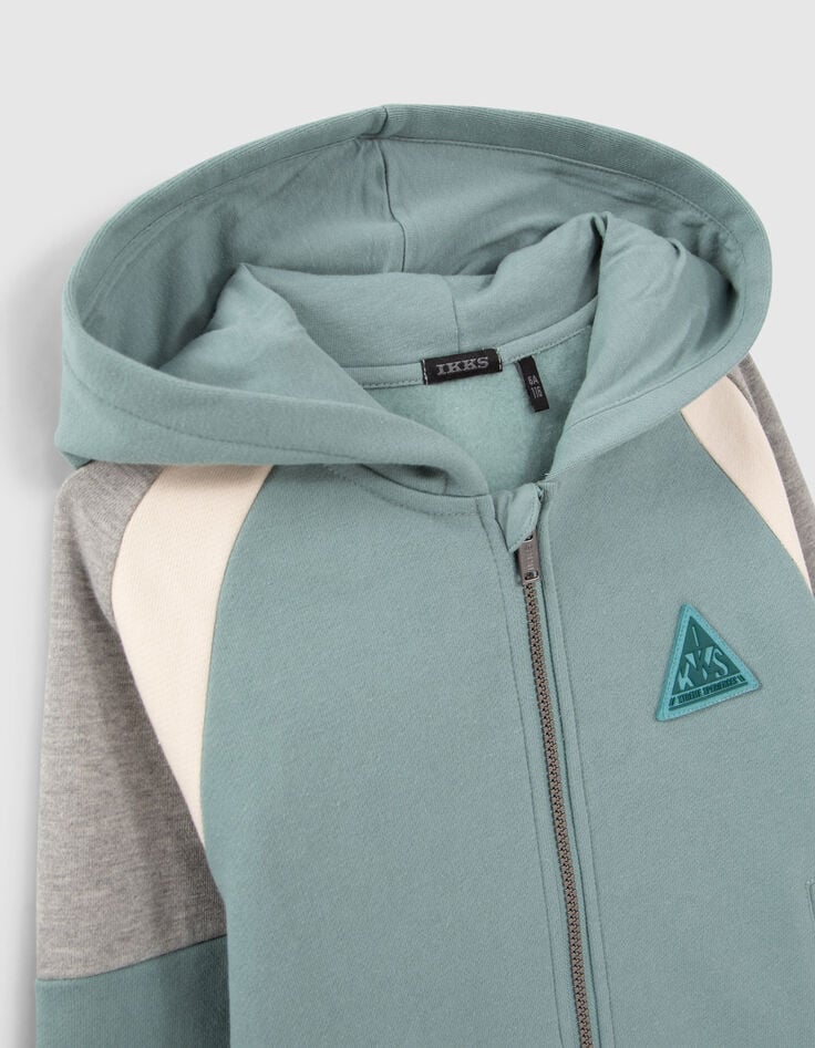 Boys’ green cardigan with reflective details-2