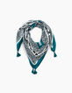 Cremewei&szlig;er und blauer M&auml;dchenschal mit Leopardentupfen-2