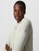 Cardigan écru à capuche 100% cachemire Femme-4