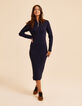 Robe tube marine tricot c&ocirc;tel&eacute; I.Code-3