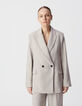 Women's grey lurex stripe suit jacket-3