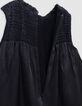 Girls’ black satin dress with smocked panel-7