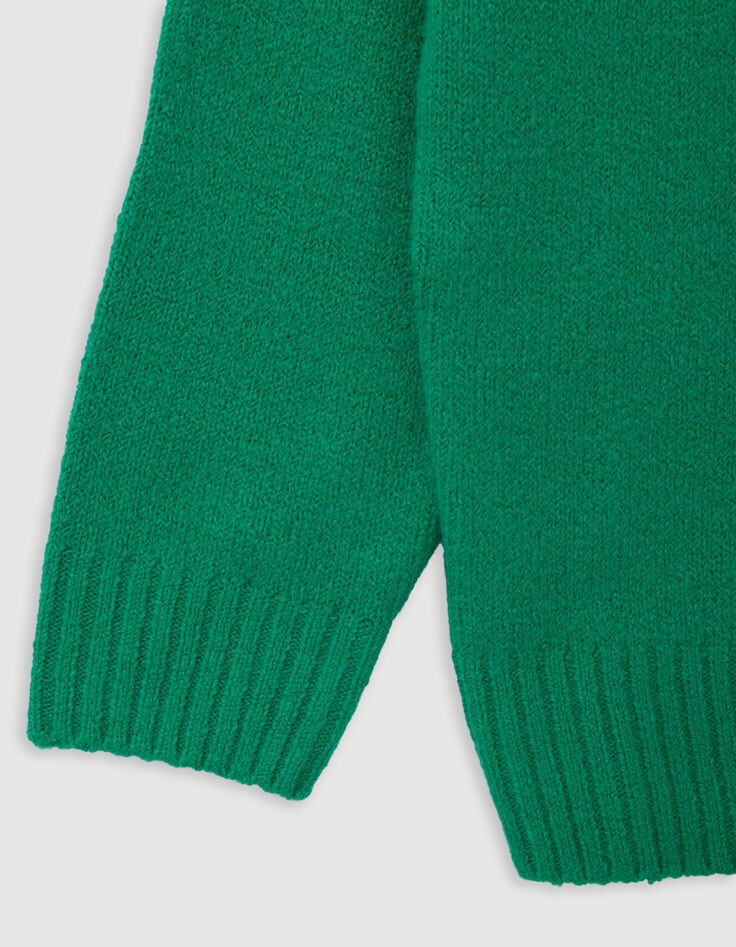 Grüner flauschiger Strickpullover für Jungen-5 Grüner flauschiger Strickpullover für Jungen-5