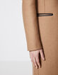 Manteau mi-long drap de laine col tailleur croisé femme-5