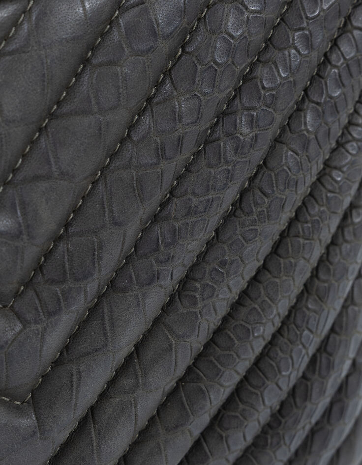 Sac pochette 1440 Reporter kaki cuir effet croco Femme-4