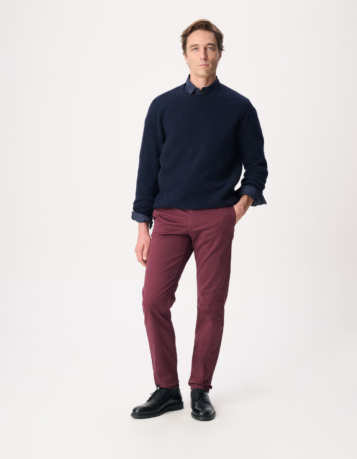 Pantalon chino slim prune Homme-1