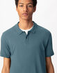 Polo azul algodón modal manga corta hombre-4
