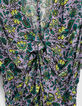 Lila Damenkleid, Drapé-Effekt, Maxi-Blumenprint-6