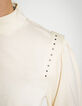 Women’s white studded long sleeve high-neck T-shirt-4