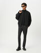 Cardigan zippé noir molleton technique Homme-1