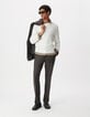 Pantalon de costume marron flanelle 100% laine Homme-1