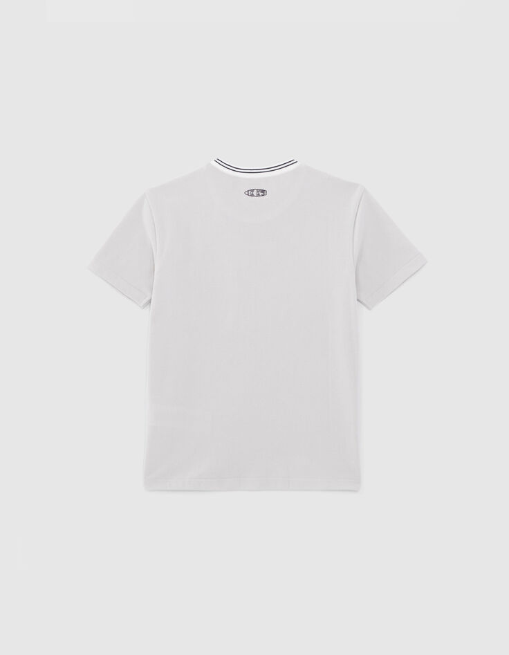 T-shirt gris maille piquée broderie poche garçon-3