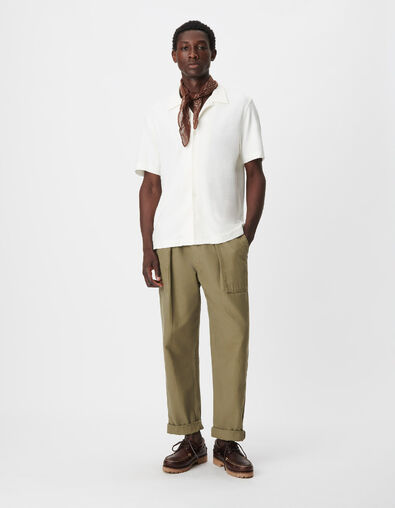 Chemise easy blanche maille manches courtes Homme - IKKS