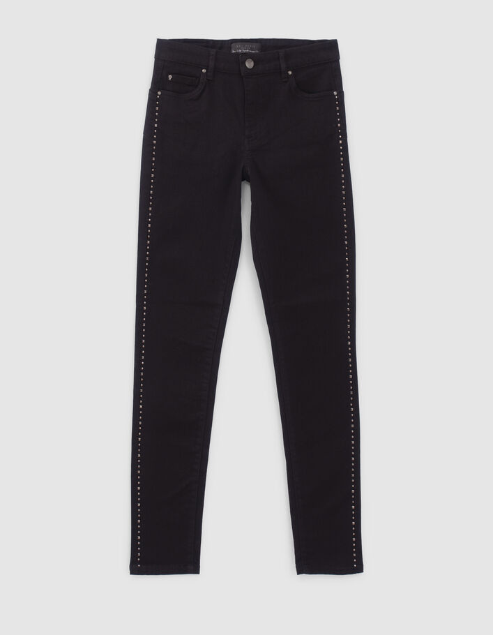 Women’s black sculpt-up slim jeans with studs down sides-7