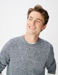 Pull manches longues marine tricot moulin&eacute; Homme-4