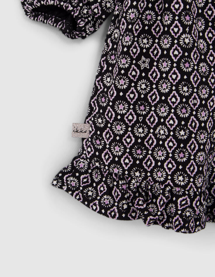 Robe noire imprimé rock Ecovero® bébé fille-5