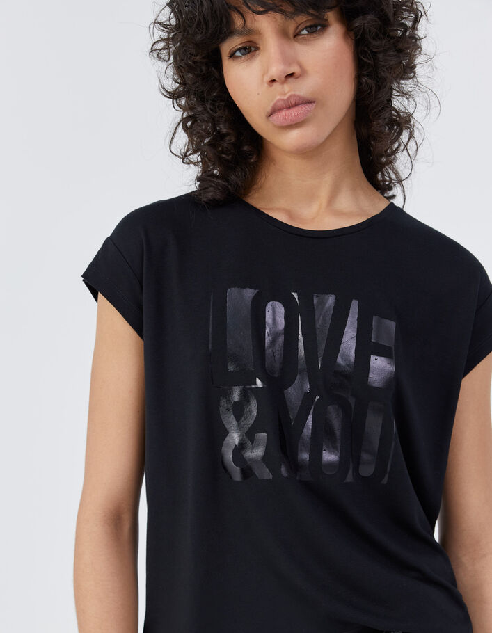 Pure Edition T-shirt in tencel en wol tekst dames - IKKS