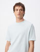 Camiseta azul claro de algod&oacute;n org&aacute;nico Cuello redondo-5