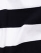 Boys’ black long-sleeved polo shirt with ecru stripes-10