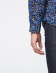 Camisa SLIM azul oscuro tela Liberty con motivo floral Hombre-4