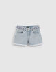 Shorts vaqueros azul delavado trenza bordada ni&ntilde;a-1