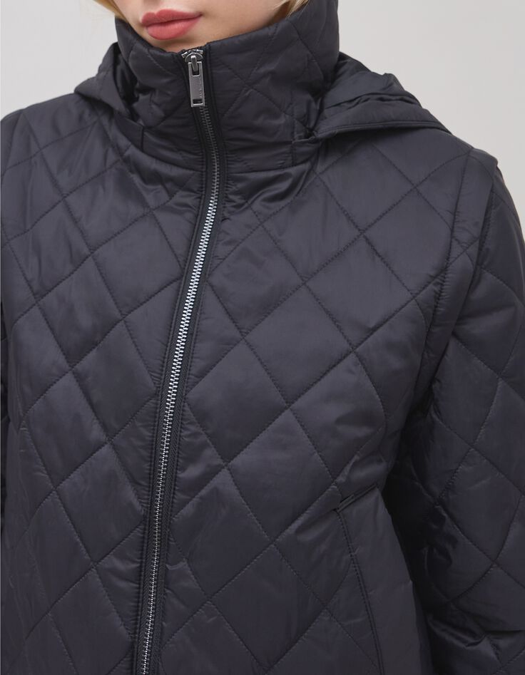 Gewatteerd zwart PUFFERJAS voor dames-4