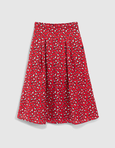 Jupe rouge à imprimé cœurs mini me fille - IKKS