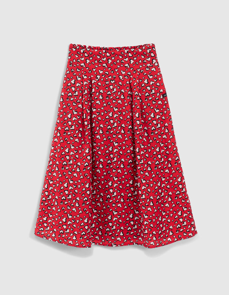 Jupe rouge à imprimé cœurs mini me fille-1