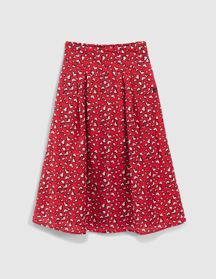 Girls’ red mini me skirt with heart print - IKKS