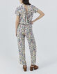 Combinaison pantalon écrue imprimé ikat losanges Femme-3