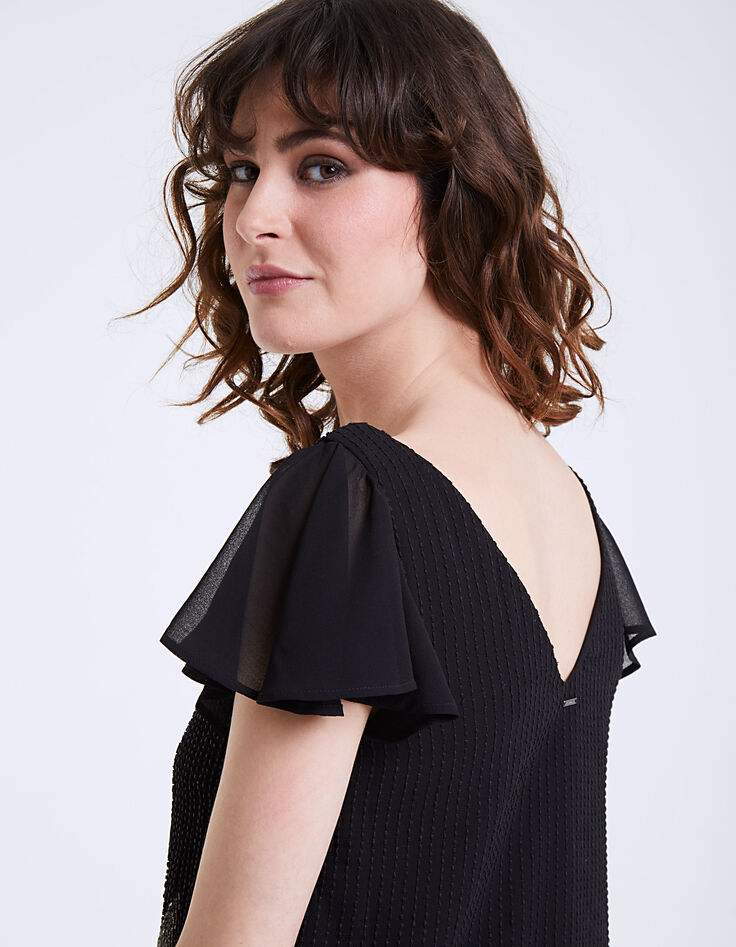 Vestido corto de gasa bordados estrellas perlas joya mujer-5