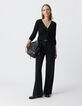 Women's black knitted button cardigan-1