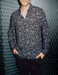 Men’s black LENZING™ ECOVERO™ SLIM shirt with dark purple flower motif-4